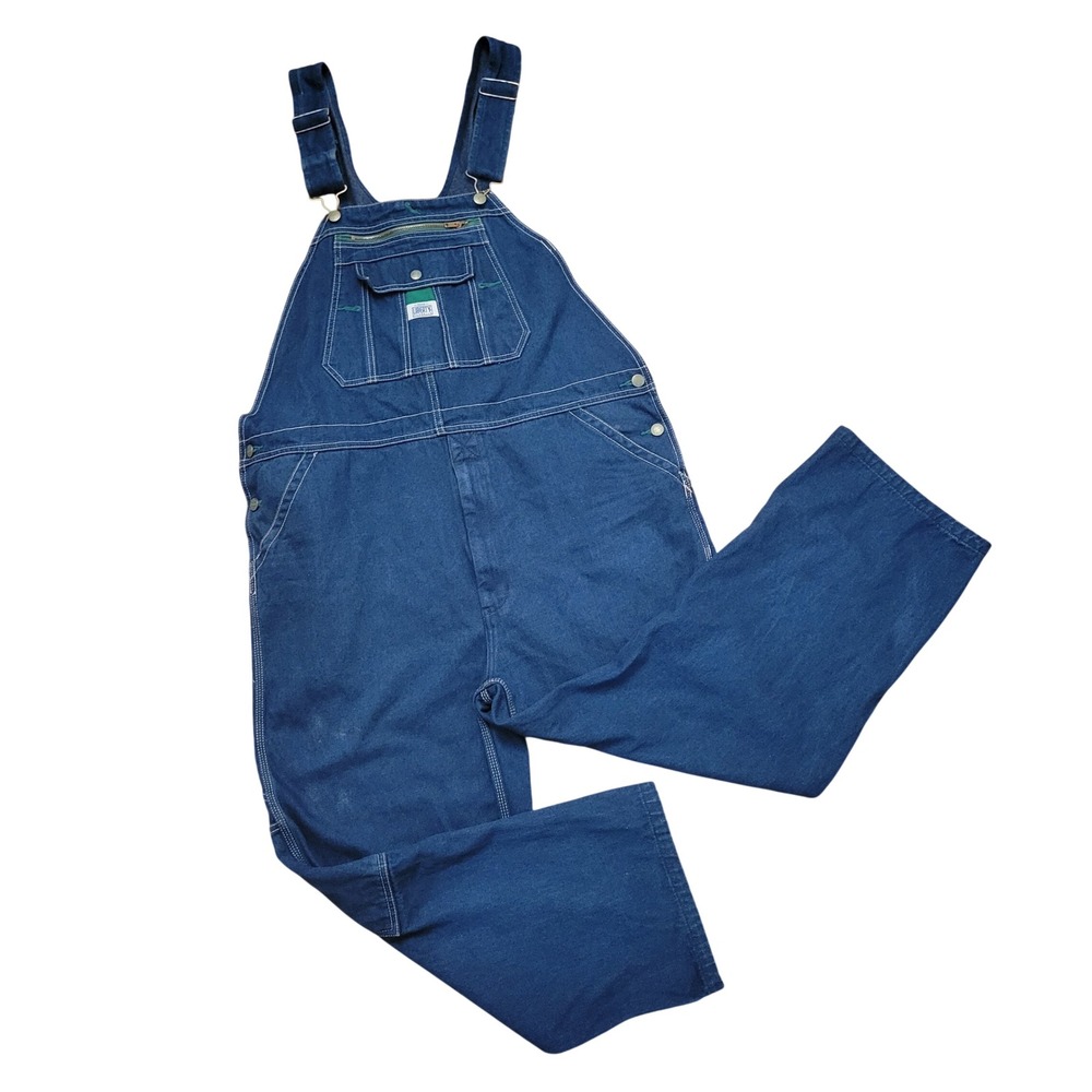 Liberty Bib Overalls Denim Blue Jean 40x28 Carpenter Work Pants Utility Cargo